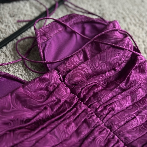 NWT RONNY KOBO ORIELLE RUCHED SILK-BLEND JACQUARD MINI DRESS - Picture 8 of 8